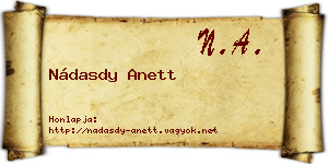 Nádasdy Anett névjegykártya