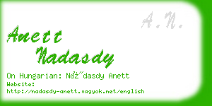 anett nadasdy business card